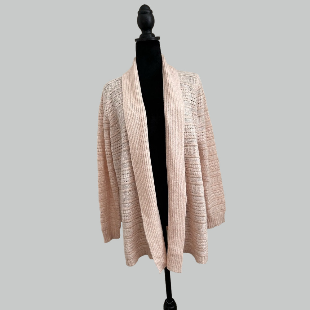 Chico's Maya Open Front Cardigan in Rosedust L
